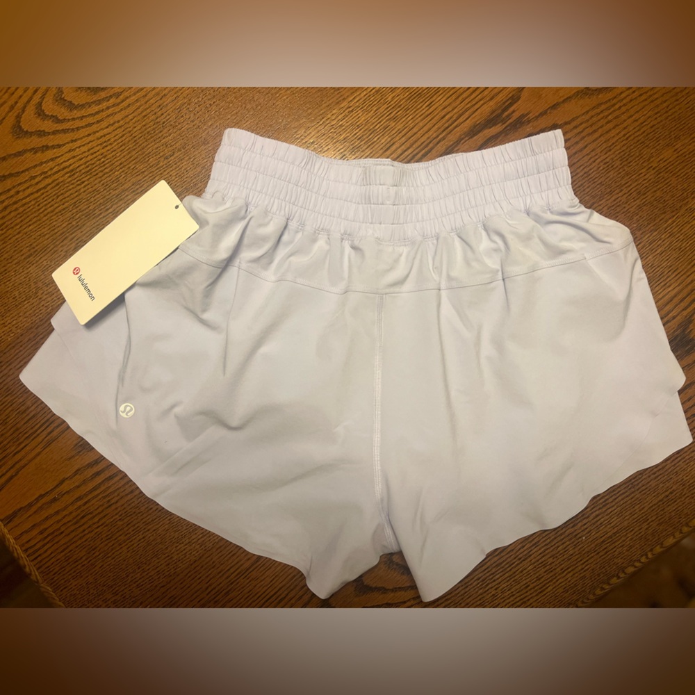 Lululemon Serene Blue Shake It Out High Rise Running Short 2.5 - Picture 8 of 9